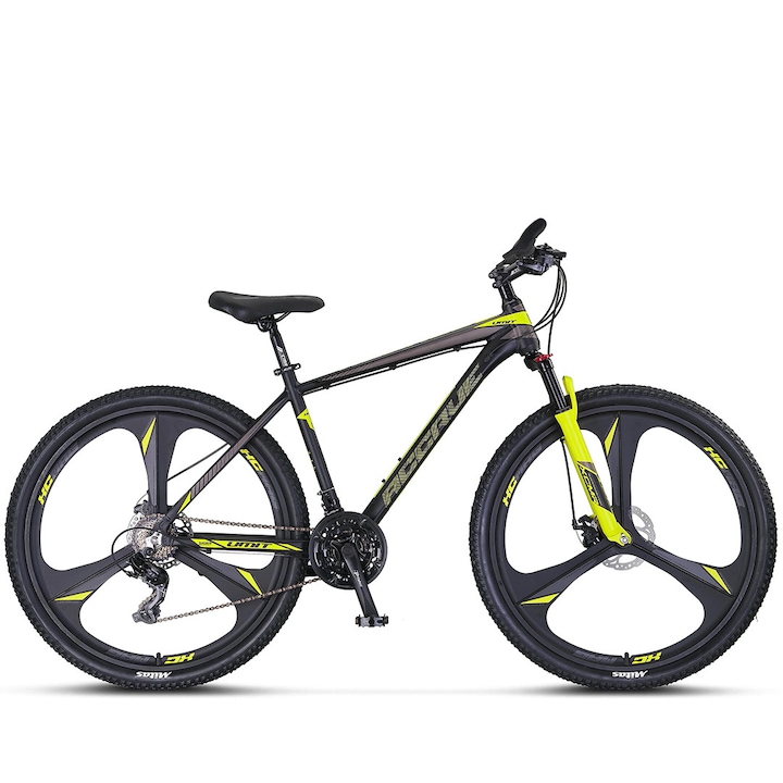 Велосипед Umit Accrue 2D MTB, рамка 18", цвят черен/жълт, колело 26", алуминиева рамка, дискова спирачка, 21 скорости
