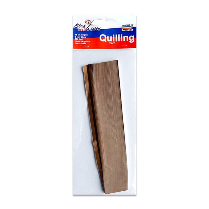 Barna quilling papír 18 cm hosszú 5 mm szélesség 300 csík 80 gramm