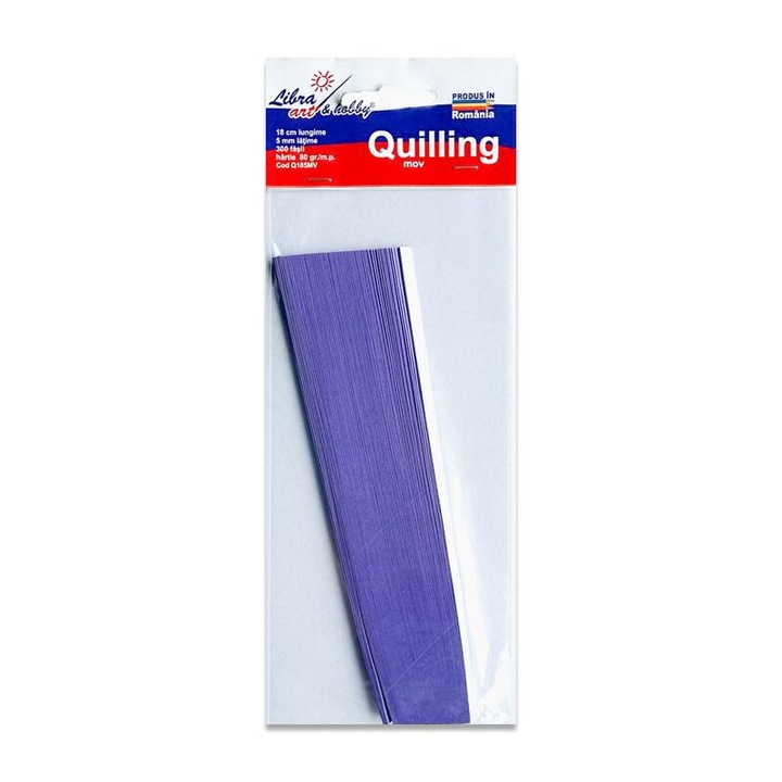 Lila quilling papír 18 cm hosszú 5 mm szélesség 300 csík 80 gramm