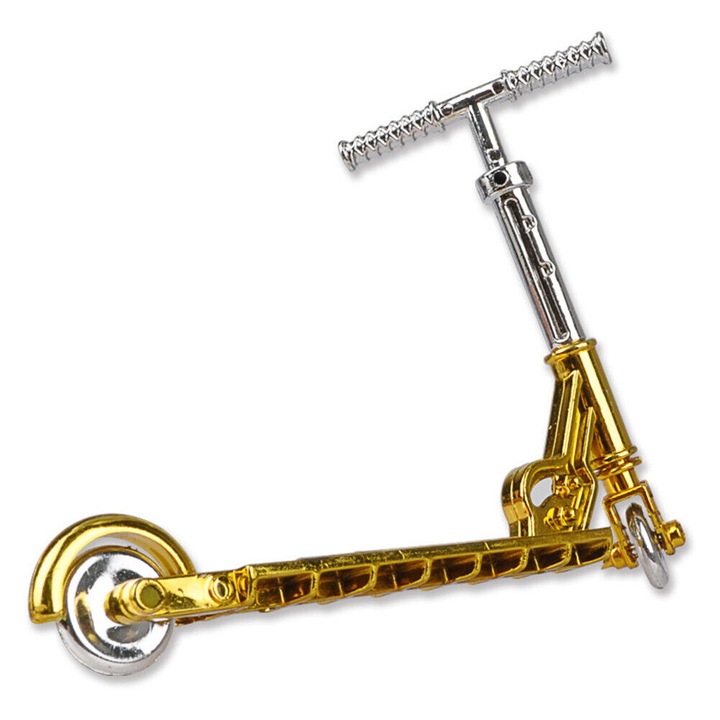 Mini trotineta de ghidat cu degetul pentru copii: Finger Kickboard, Silver Gold