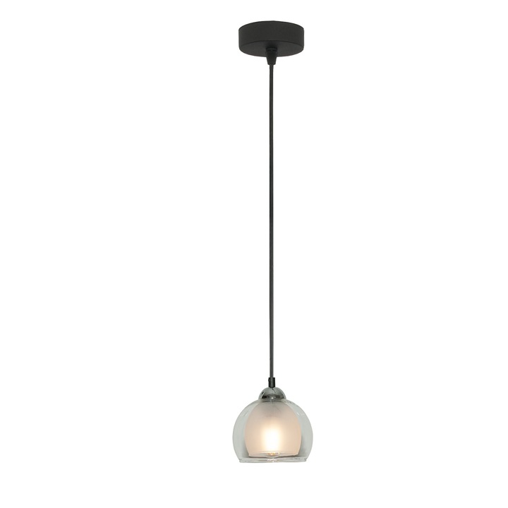 Lampa suspendata Benarivo, Edylit, Metal cromat, 55 x 15 cm, Argintiu