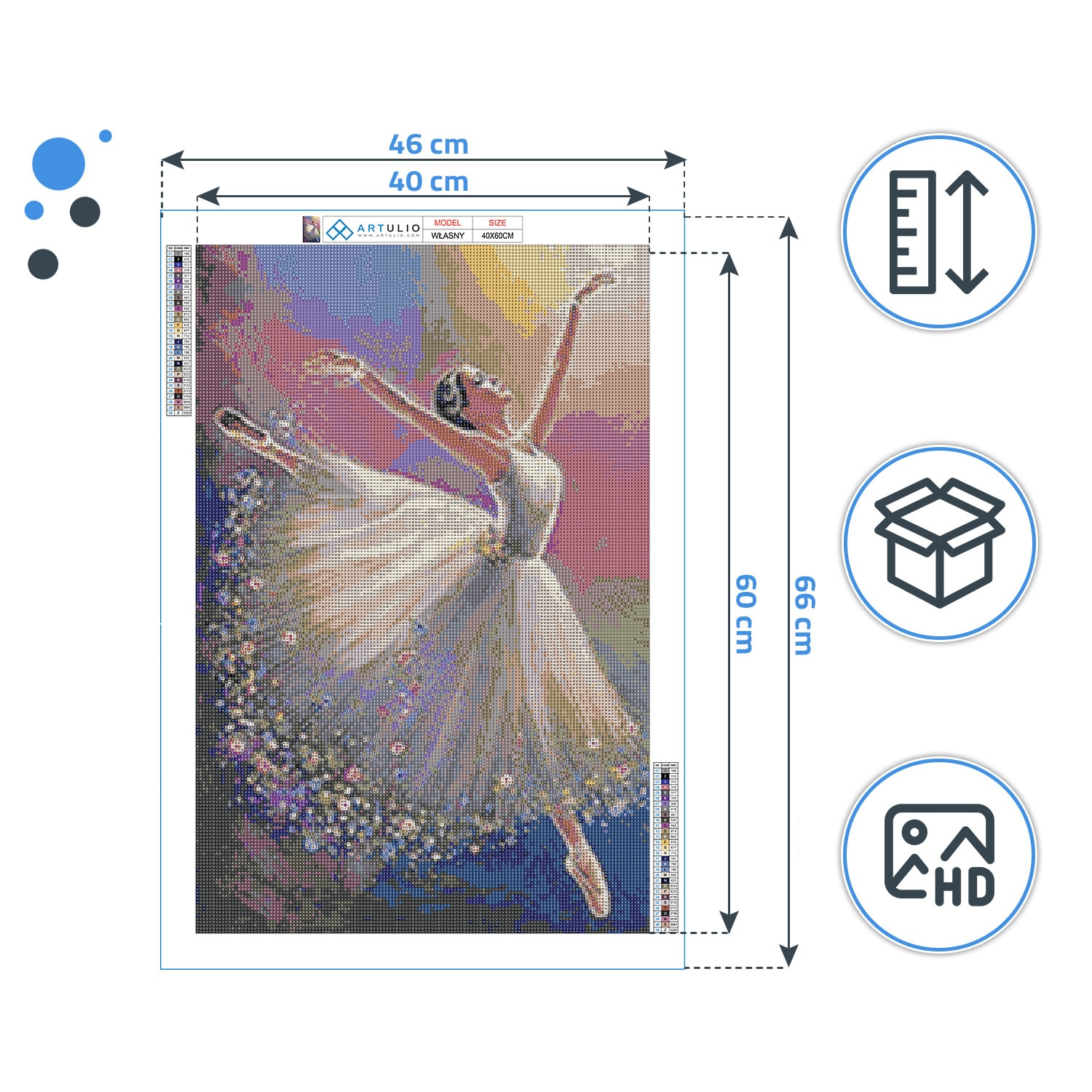 Set de broderie cu diamante, pictura 5D, ARTULIO Diamond Painting