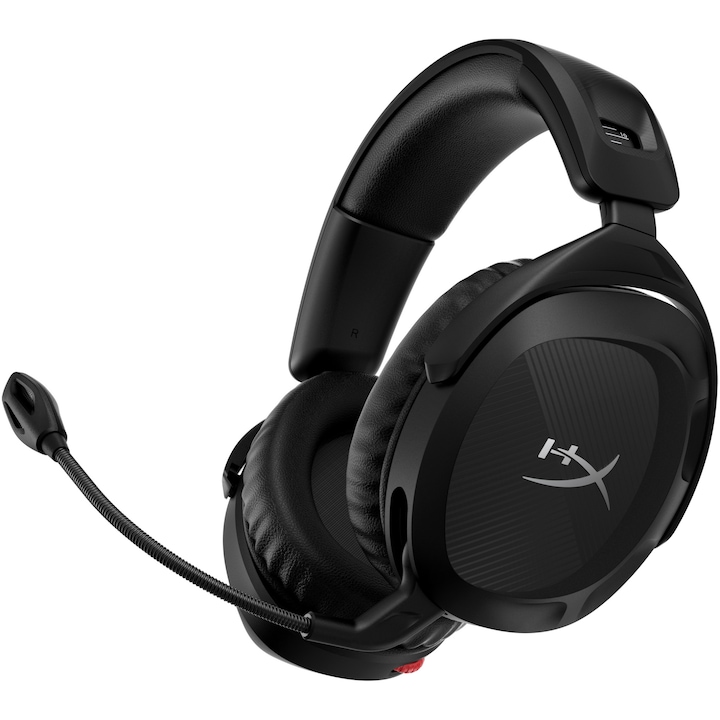 HyperX Cloud Stinger 2 gaming fejhallgató, DTS Headphone:X, térbeli hangzás, 2.4 GHz csatlakozó, fekete