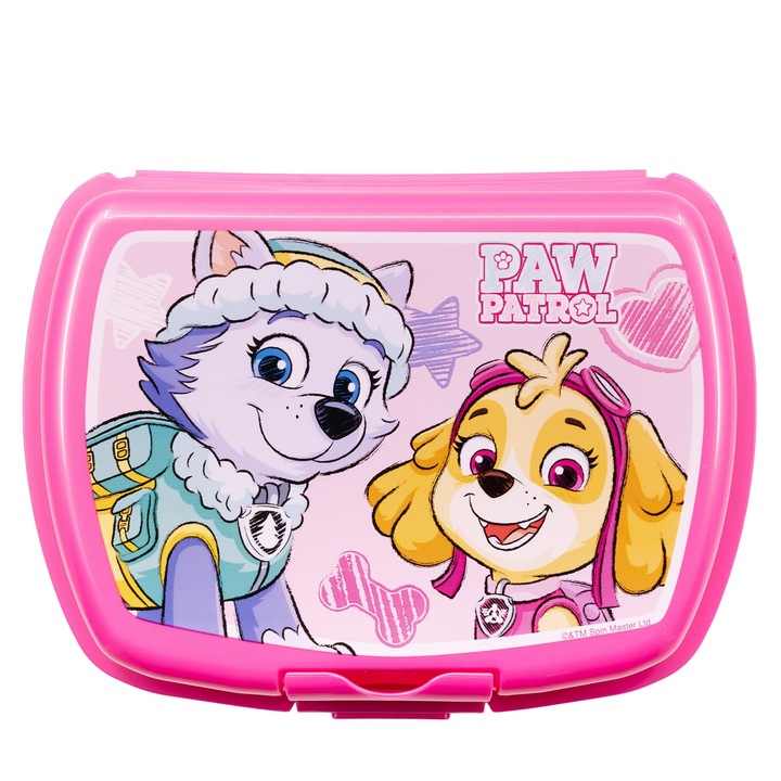 Правоъгълна кутия за сандвичи Paw Patrol Sketch Essence, 18.1x13.9x6.7 см розово