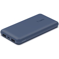 Acumulator extern Belkin Boost Charge 10000 mAh cu USB-C 15W - USB-A Duble - Cable USB-A la USB-C de 15cm, Albastru