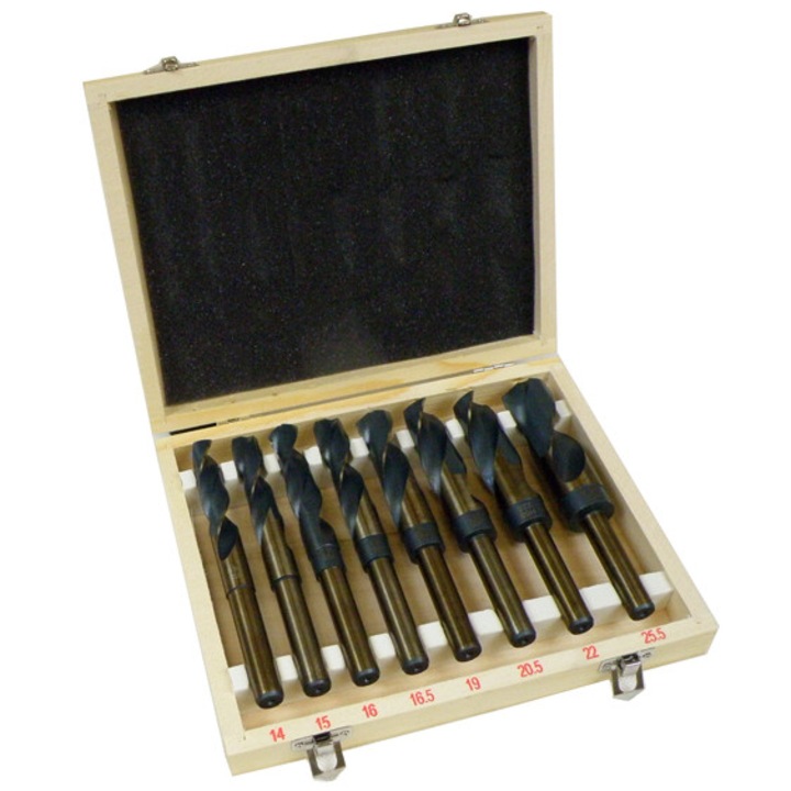 Set 8 burghie cobalt HSS 14-25.5mm pentru metal (S10419)