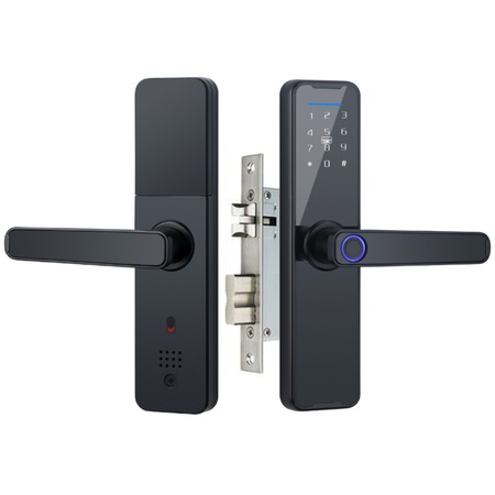 Incuietoare Inteligenta wireless, Yala cu Aplicatie Tuya, VisionHub®, Control de la Distanta, WiFi, 5 moduri de Acces, Cod PIN, Amprenta, 2 Chei, 2 Cartele, Broasca inclusa