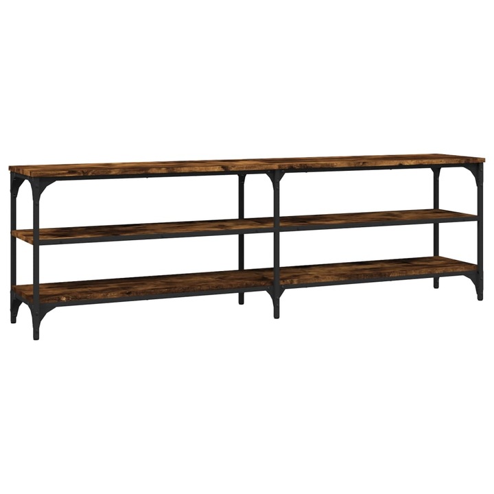 Comoda TV vidaXL, stejar fumuriu, 160x30x50 cm, lemn prelucrat, 18.3 kg