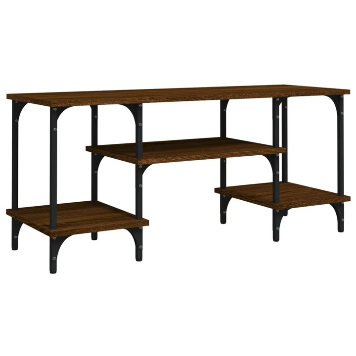 Comoda TV vidaXL, stejar maro, 102x35x45,5 cm, lemn prelucrat, 9.7 kg