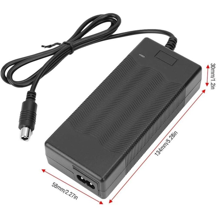 Incarcator electric Tbest 42V 2A pentru trotinete, 36V DC, cablu 1.2m, indicator LED