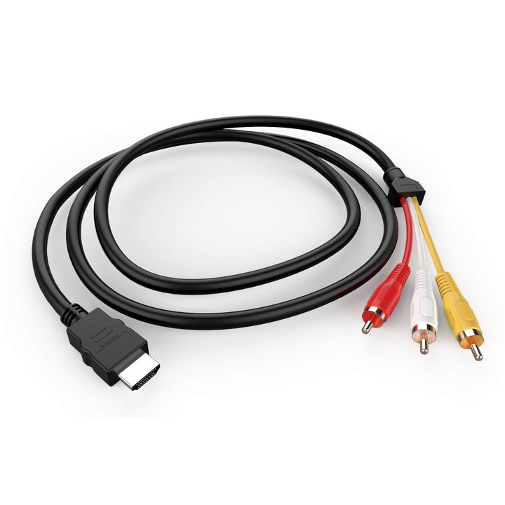 Адаптер кабел, HDMI/RCA, 1.5m, 1080P, черен