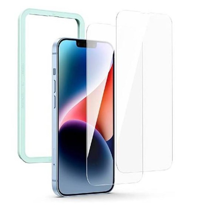 Ugreen Glass SP272 Védőfólia, kompatibilis az Iphone 14 Pro Max készülékkel, vastagság 0,3 mm, teljes képernyő lefedettség, Edzett üveg igazító eszközzel, a csomag 2 darabot tartalmaz
