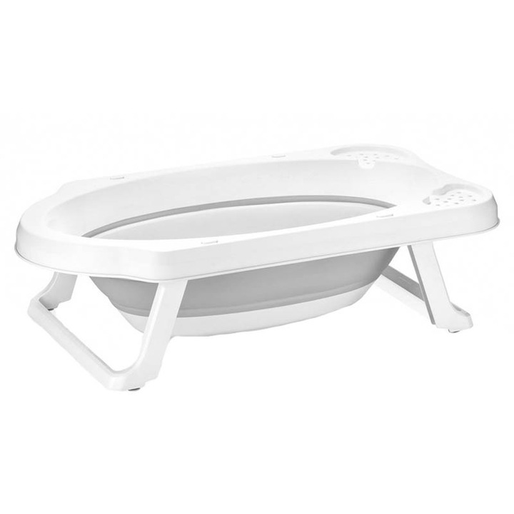 Сгъваема бебешка вана с дренажна тапа Keeper Maja, 82 x 48 x 23,5 cm, 200523G, Сива