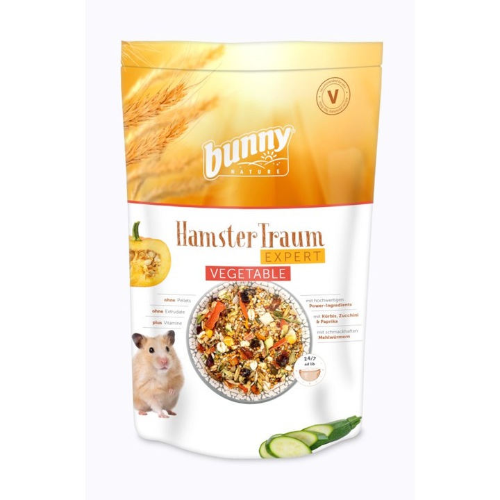 Hrana completa pentru hamsteri cu legume, Bunny Nature, HamsterDream EXPERT, 500 g