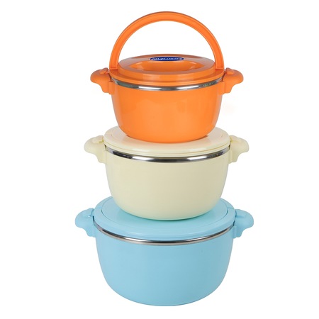 Set 3 caserole termice Art of dining by HEINNER Belly Blue, 2+4+6L, albastru