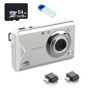 Aparat foto digital Full HD-48.0MP, Autofocus, 16x Digital Zoom, Anti-shake, Ecran 3.0 inch, card 64GB SD, 1x stick USB, 2x cititor de carduri, Alb