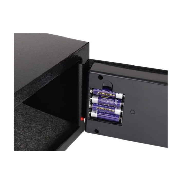 Електронен сейф At Performance, Standard Mini, С код и ключ, Стомана, 17x23x17 см, Сив