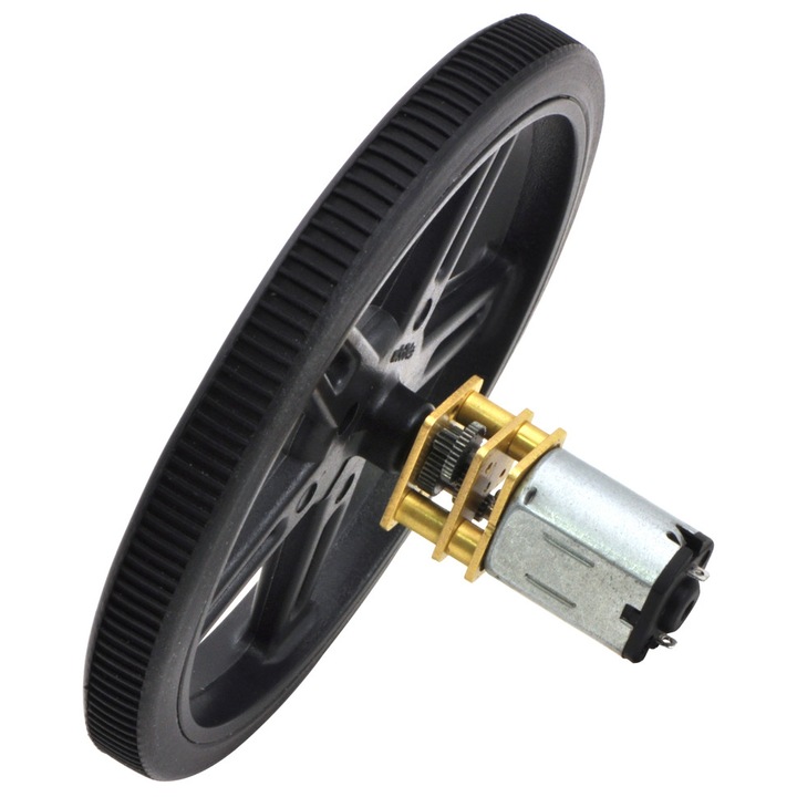 Motor electric micrometal Pololu 4787 15:1 HPCB 6V cu ax extins pentru encoder