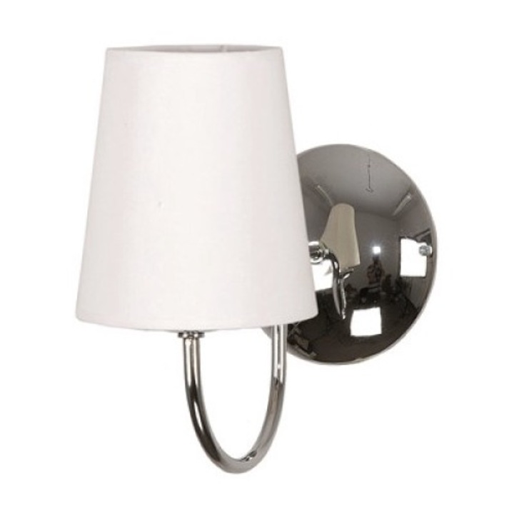 Krios fali lámpa, Edylit, fém, 25 x 23 cm, fehér/ezüst