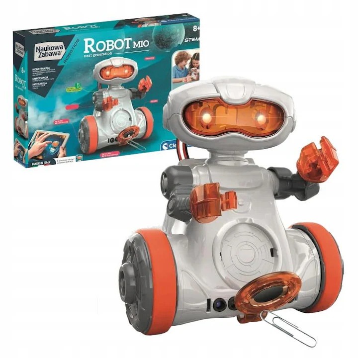 Robot, Clementoni, 45x31x7 cm, 8+ani, Alb/Portocaliu