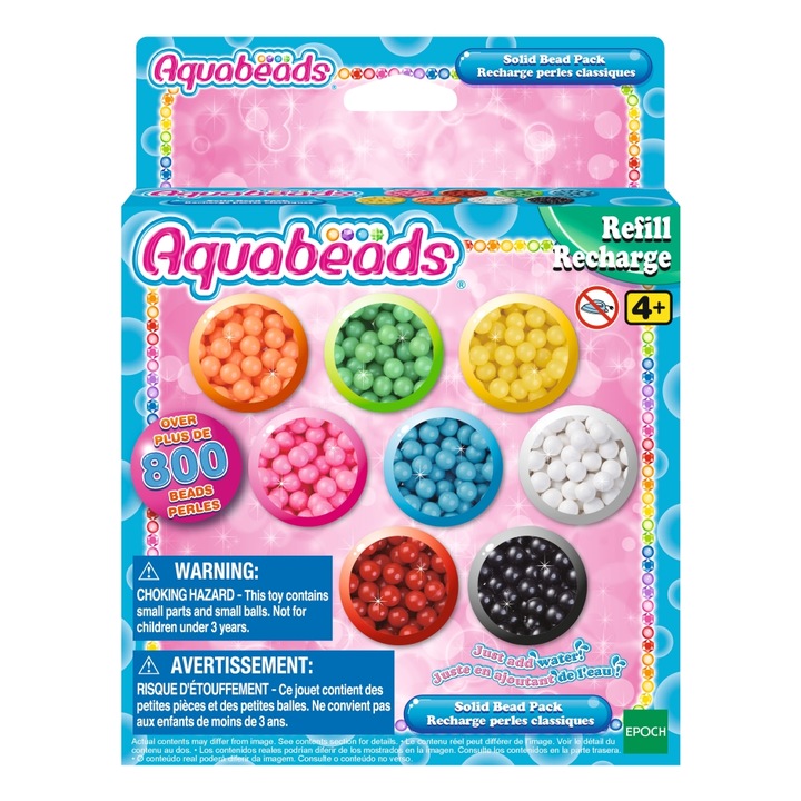 Set 800 margele de baza, Aquabeads, 8 culori, 4+, Multicolor