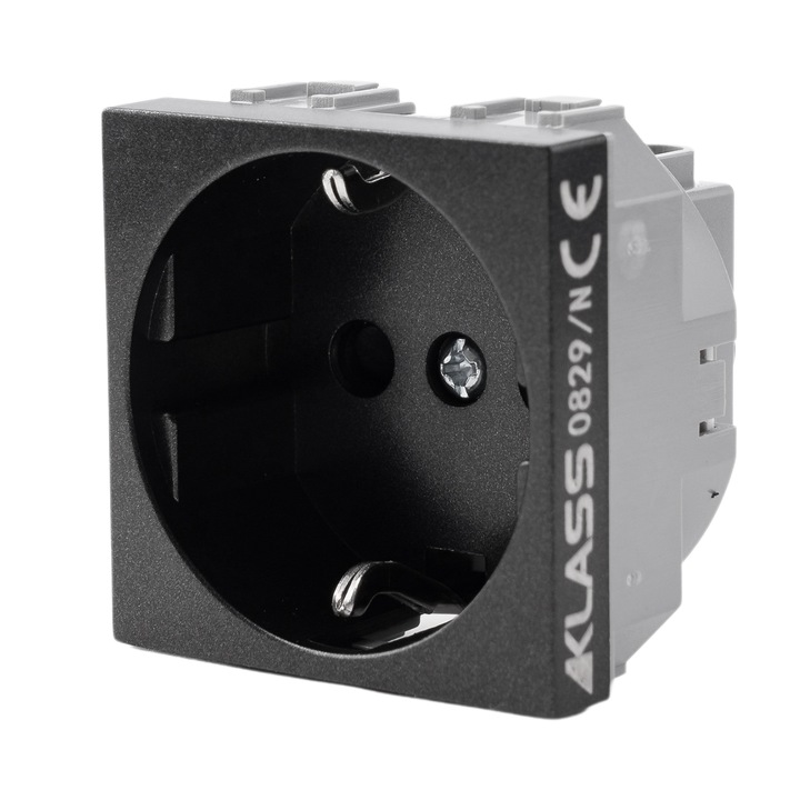 Priza schuko 2 module negru M-Klass