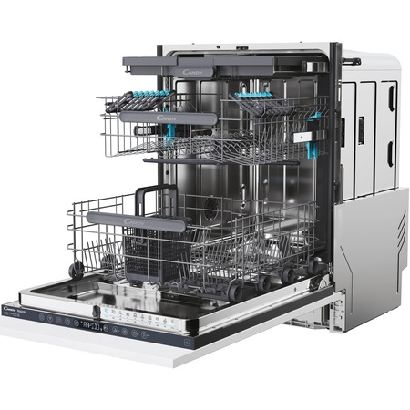 Masina de spalat vase incorporabila Candy Rapido CS 6B0S3PSA, 16 seturi, 10 programe, Clasa B, WiFi+Ble, Wash & Dry 35', Motor Speed-Drive Inverter, Automatic Open Door, Floor light, 60 cm
