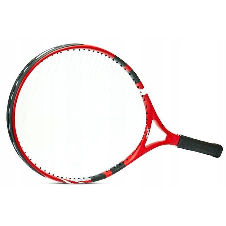 Set racheta/husa tenis, Allright, Aluminiu/PVC, 25 inch, 200 g, 34 cm, Rosu/Negru