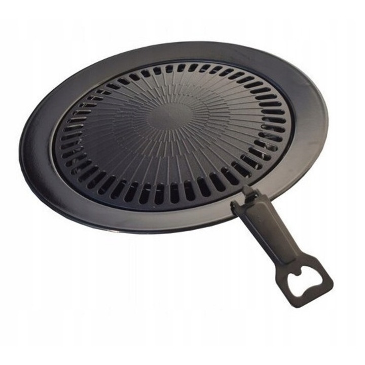 Capac gratar, PSB, Otel/Ceramica, 32cm, Negru