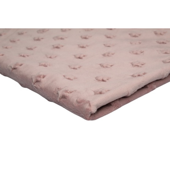 Minky Stele, Tip Tricotaje Polare, Culoare roz murdar, dimensiune 50 cm x 155 cm