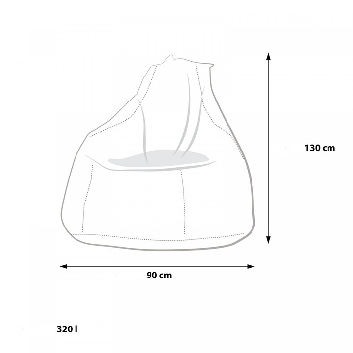Fotoliu de interior, Ecopuf, Textil, Multicolor