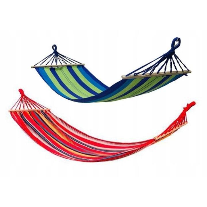 Hamac de gradina Oler cu bara 200x80cm, multicolor, pentru o persoana