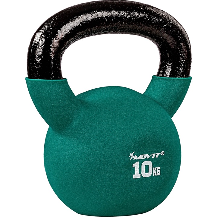 Kettlebell profesional, MOVIT®, 10 kg, fonta, verde