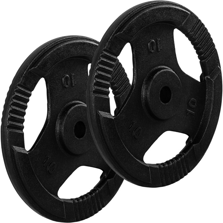 Set 2 x 10 Kg discuri cu prindere, MOVIT®, 20 kg, fonta