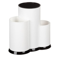Suport cutite si unelte de bucatarie, plastic, alb, 23 x 12 x 22 cm