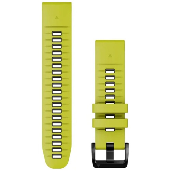 Curea pentru smartwatch Garmin, 22mm, QuickFit, silicon, Electric Lime/Graphite