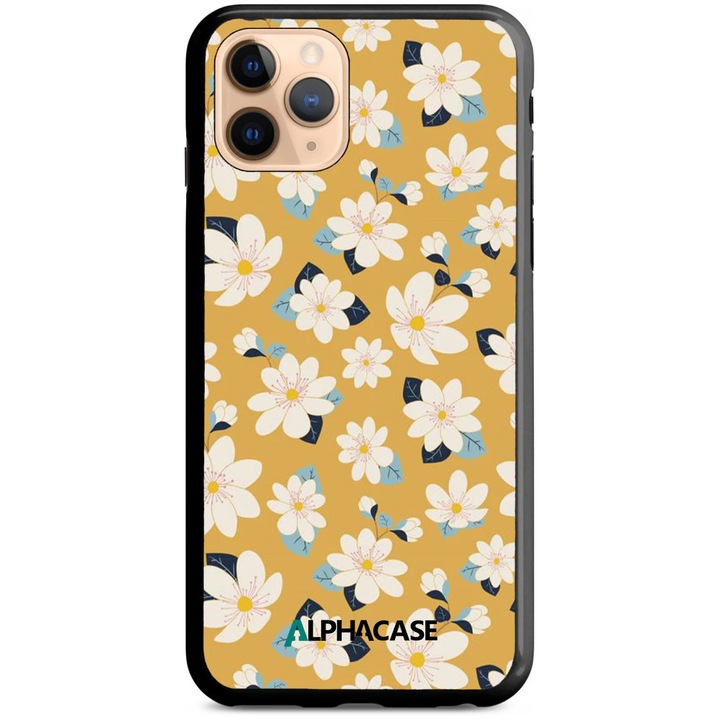 Husa de Protectie, Compatibila Apple iPhone 11 PRO MAX, ALPHACASE, AntiShock, HardCase, Flowers Series 008