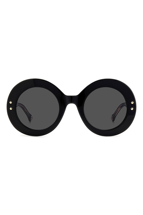 Carolina Herrera, Ochelari de soare rotunzi cu aspect masiv, Negru, Maro taupe deschis, Camel, 52-27-145
