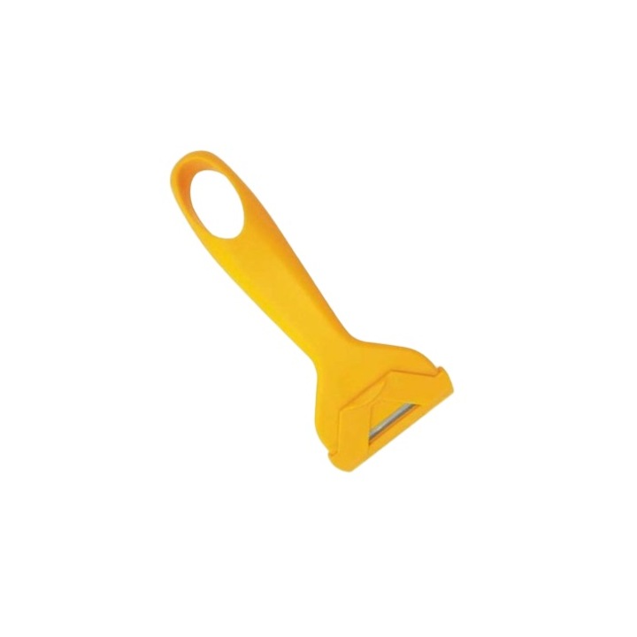 Racleta portabila cu protectie, ideala pentru indepartarea vopselei si etichetelor, dimensiuni mici: 6x18 cm, culoare portocaliu, plastic/metal