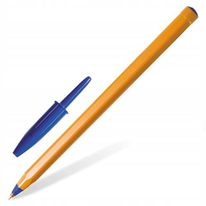 Kék toll narancssárga kupakkal, Bic, 0,7 mm