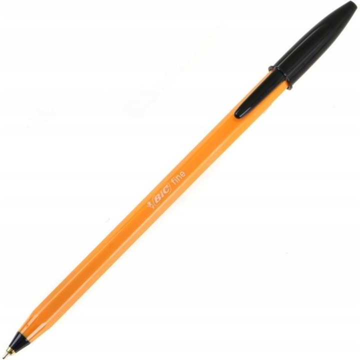 Черна химикалка с оранжев корпус, Bic, 0.7 мм