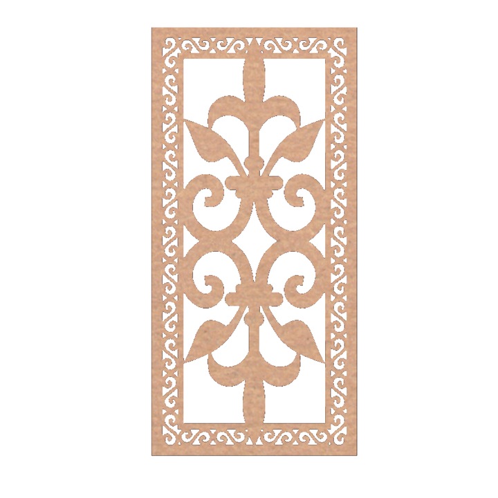 Panou decorativ traforat Mdf natur, Mos147, 100 x 48 cm, 6 mm