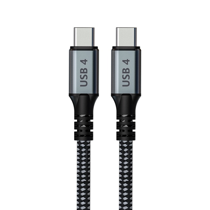 Кабел за трансфер за данни USB 4.0 Type-C, 4k аудио и видео поддръжка, 240W, 5A, 1 м