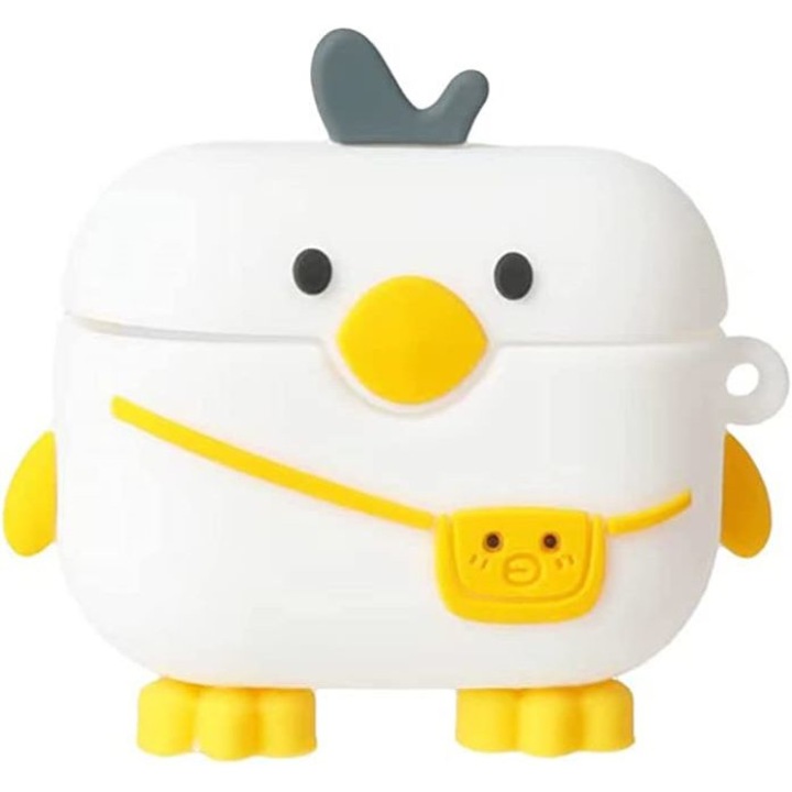 Husa de protectie din silicon 3D pentru AirPods 1/2 - Design Rata Alba