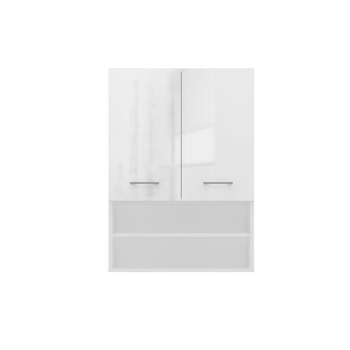 Fürdőszoba szekrény BAGNOLI mosógéphez: D 30 cm x 64 cm x 90 cm, függesztett fürdőszobai polc, fürdőszoba oszlop, fürdőszobai tároló szekrény, fehér / fényes fehér