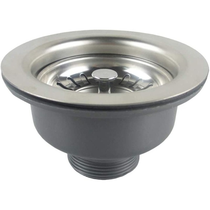 Сифон за мивка, Неръждаема стомана, 110 mm 1½", Сребрист