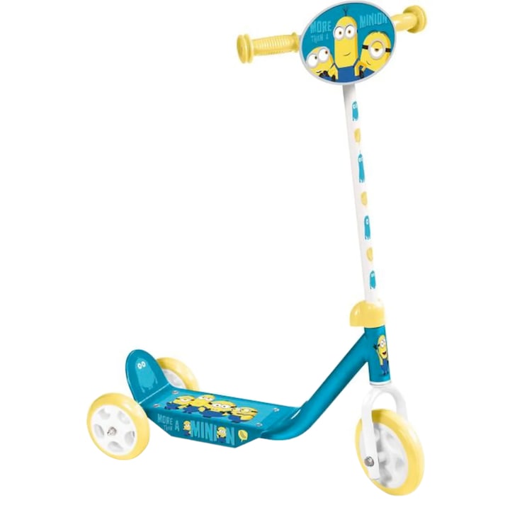 3-колесен скутер, модел Minions, макс. 20 кг, 2+, регулируемо кормило, платформа против хлъзгане, 54 x 68-73.5 x 23 см, синьо/жъ
