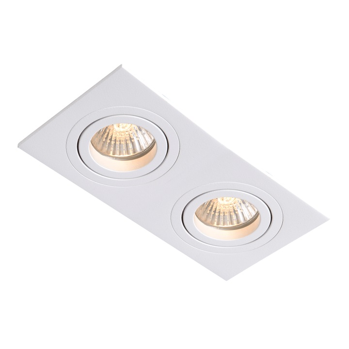 Corp dublu de iluminat incastrat, Light Prestige, Metal, IP20, LED, 50W, Alb