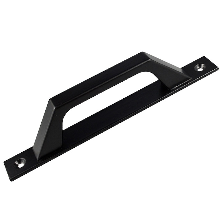 Set manere usa din aluminiu negru, 8 inch, design modern, rezistente la uzura, pentru usi de interior si exterior