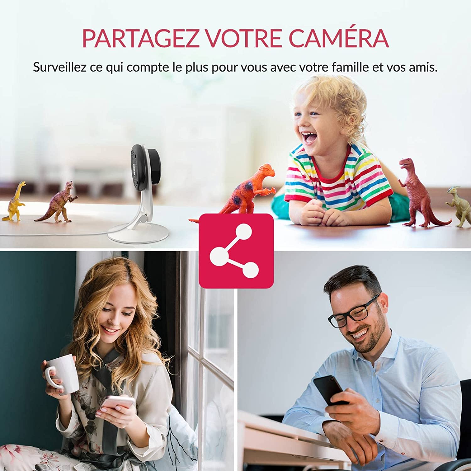 Camera de supraveghere Wifi, pentru interior, sticla - eMAG.ro